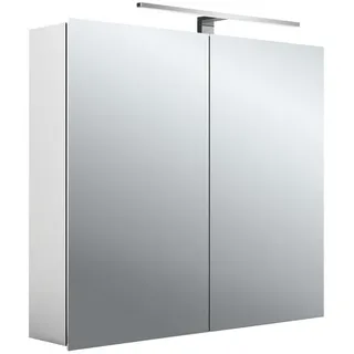 emco mee LED-Lichtspiegelschrank, aluminium, 2 Türen, Aufputzmodell, LED-Leuchte, 800mm, 949805051