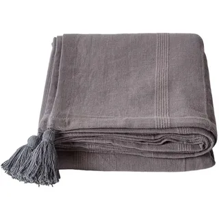 Homescapes Tagesdecke Rajput 255/360 cm, 100% Baumwolle , Grau , Textil , Uni , Rechteckig , 225x360 cm , Oeko-Tex® , Heimtextilien, Bettwäsche & Leintücher, Tagesdecken