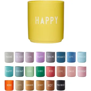 Design Letters Lieblingsbecher Gelb HAPPY Tasse | Weihnachten, Weihnachtsdeko, Weihnachtsgeschenke für Frauen, Männer | Kaffeetassen Weihnachtsgeschenke Kleinigkeiten | Kaffeebecher Porzellan
