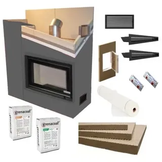 Kaminverkleidung Kaminbausatz - Komplett SET 2 klein | schwarz
