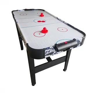 Relaxdays Airhockey Tisch, Kinder, HBT: 73x120x61 cm, inkl. 2 Pucks & 2 Pusher, Hockeytisch mit Gebläse, schwarz/weiß