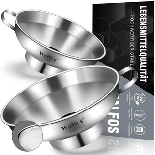 Walfos Gourmet Marmeladentrichter, Trichter große Öffnung 4.4 cm und 3,8 cm(2-teiliges Set)- Einfülltrichter Edelstahl,Einfüllhilfe für Gläser