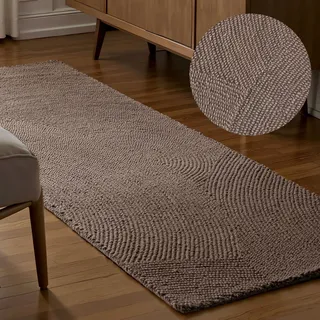 HANSE HOME Wollteppich »Eleni« rechteckig 18 mm Höhe Handgetuftet, Wolle, Natur, Wohnzimmer, Schlafzimmer, Skandi, Hygge, grau