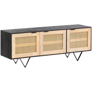 MID.YOU Sideboard Schwarz, Hellbraun, - 145x55x40 cm