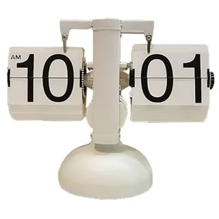 Alvinlite Flip Clock Wanduhr Tischuhr Digitalanzeige Flip Clock Moderne Wohnzimmer- und Bürodekoration |Weiß| Digitaler Flip