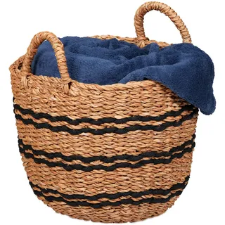 Relaxdays Aufbewahrungskorb aus Seegras 35 x 35 x 35 cm braun