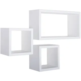 ECKIGER 3ER SET WANDREGAL FARBE WEISS MOD. TRIBÙ