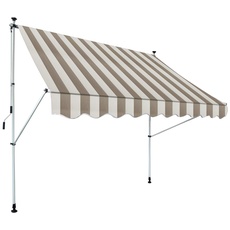 Bild Klemmmarkise Föhr zum Kurbeln, Sonnenschutz für Terrassen oder Balkone, 250 x 150 cm, Kurbellänge: 125 cm, Beige/Weiß