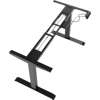 Elektrisches Gestell für Tisch oder Schreibtisch UT01N-2T, elektrische Höhenverstellung, längenverstellbar, 2-Segment-Bein, Schwarz - Schwarz