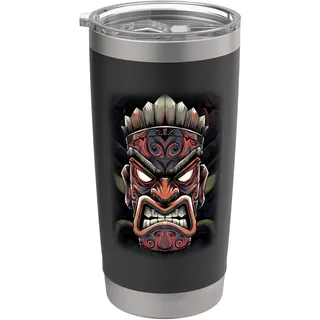 Wütender Tiki-Typ Doppelwandiger Edelstahl-Thermobecher