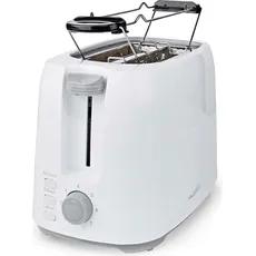 Nedis Toaster 2 Slots Browning levels: 7 Defrost feature Bun rack White, Toaster, Weiss