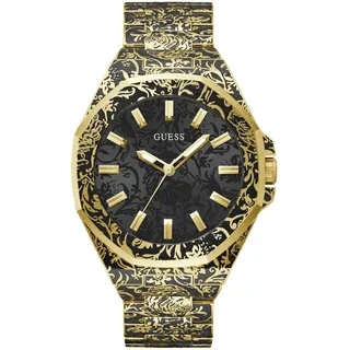 GUESS Quarzuhr »ROAR« Armbanduhr, Herrenuhr goldfarben