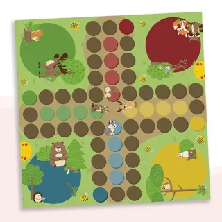 yabaduu Möbelaufkleber kompatibel mit Ikea Lacktisch 53x53 cm Spielfolie Aufkleber Folie für Kinder Spieltisch Design Kinderzimmer Spielzimmer Möbeltattoo YX012 (02 Waldtierspiel)