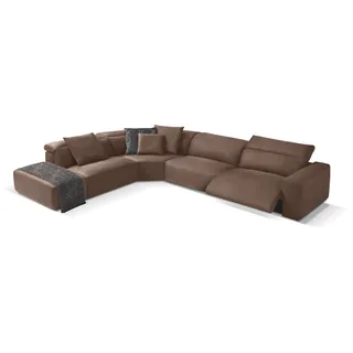 Egoitaliano Ecksofa "Beverly, extravangantes Designsofa mit erstklassigem Sitzkomfort" wahlweise mit elektrischer Relaxfunktion, Kopfteilverstellung, safari