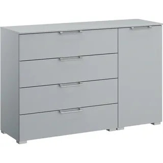 Novel Sideboard , Hellgrau , Metall , 2 Fächer , 4 Schubladen , 120x81x42 cm , Blauer Engel, Goldenes M, BQ - Bündnis für Qualität, Made in Germany , Typenauswahl, Beimöbel erhältlich, stehend, in verschiedenen Größen erhältlich, in verschiedenen Holzdekoren erhältlich , Kleinmöbel, Kommoden, Sideboards