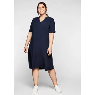 sheego Sommerkleid »Kleid aus leichter Viskose, in A-Linie aus leichter Viskose, in A-Linie, blau