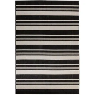 Steffensmeier Outdoorteppich 160/230 cm Bergen Streifen , Schwarz , Textil , Gestreift , Rechteckig , 160x230 cm , wasserabweisend , Teppiche und Böden, Teppiche, Outdoorteppiche