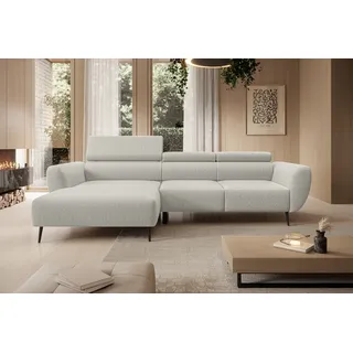 werk2 Eckcouch Polyester L-Form 2-Sitzer Silber