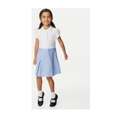 Girls M&S Collection Girls' 2 in 1 Gingham Pleated School Dress (2-14 Yrs) - Light Blue, Light Blue - 11-12