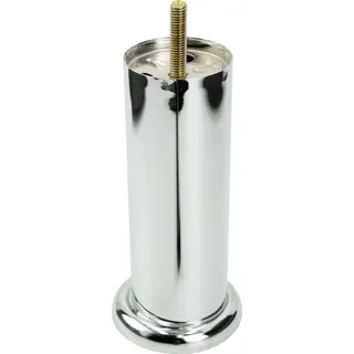 Schlichte Möbelbein aus metallischem Chrom, 15 cm hoch - elegante, kratzfeste Designstütze für Sofas, Stühle und TV-Möbel in hochwertigem Silber finish. - Silber