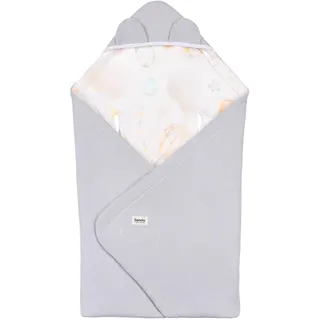 Lionelo TRAVEL Swaddle Blanket Warmes Babytuch für Kindersitz, Tragetasche, Kinderwagen, Ganzjährig, Weiche Babydecke 90x90 cm, Klettverschluss, 100% Baumwolle