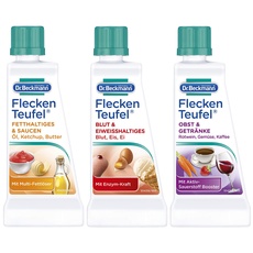 Dr. Beckmann Butter, Fleckenteufel Set, Fleckenentferner für Fetthaltiges & Saucen, Blut & Eiweißhaltiges, Obst & Getränke
