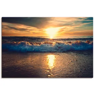 Artland Leinwandbild "Sonnenuntergang am Meer" Gewässer 1 Stk. tlg. auf Holzrahmen gespannt, farbe bild(er): orange