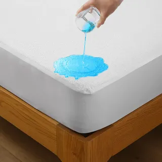 Bedecor Wasserdichter Matratzenschoner 180 x 200 cm, Baumwolle, Hygienische und atmungsaktive Matratzenauflage, Anti-Allergie