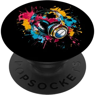 Kopfhörer Musik DJ Musik Kopfhörer EDM Splash Music Lover PopSockets Klebender PopGrip
