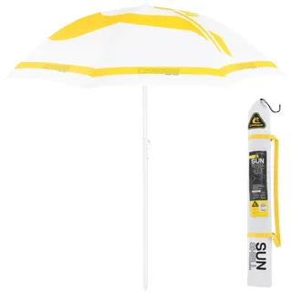 Cressi Sunshell Umbrella - Leichter und Tragbarer Sonnenschirm für den Außenbereich, zum Schutz vor Sonne und Wetter, Weiß/Gelb/Schwarz, Ø 200cm, Unisex