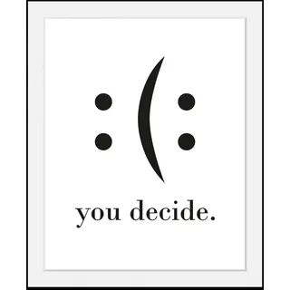 Bild mit Rahmen QUEENCE "oder Poster, you decide", schwarz (farbe rahmen: schwarz, farbe bild(er): schwarz), B:30cm H:40cm T:3cm, Acrylglas, Holz, Papier, Bilder, Bild mit Rahmen, HD Premium Druck