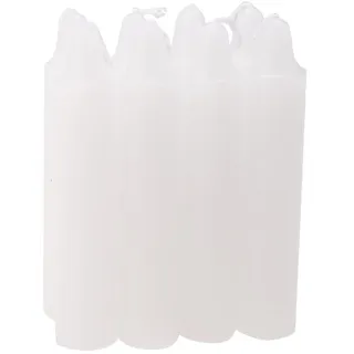 Ovaletta 8 Stück Stabkerzen Weiß, Kurze Stabkerzen, Tafelkerzen, Kerzen Weiß, Weiße Kerzen, Notfallkerzen, 2,1 x 10,8 cm