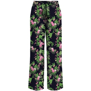 ONLY Damen Onlnova Life Palazzo Pant PTM Hose, Black/AOP:436 Pure Tropical, 34