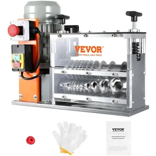 VEVOR Kabelabisoliermaschine Elektrisch 1,5-40mm Kabelschälmaschine 750W Abisoliermaschine 30m pro Minute Geschwindigkeit Abisolierzange 65-Mn-Federstahl Klinge Ideal zum Abisolieren von Kupferdraht