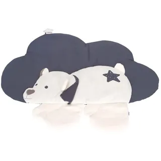 Sterntaler Baby Unisex Krabbeldecke Wolkenform Eisbär Elia - Schlafteppich, Spielmatte aus Flauschstoff, Spieldecke - dunkelgrau