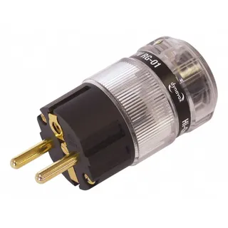 Dynavox High-End Schutzkontaktstecker aus thermoplastischem Kunststoff für Hifi-Geräte, Audio-Verstärker, CD-Player, Subwoofer, vergoldet