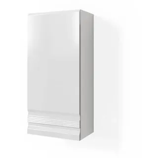 Vicco Badschrank Fredd, 36 x 77 cm, Weiß Hochglanz - Weiß
