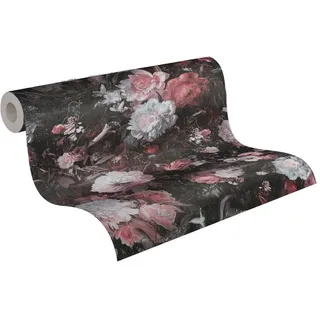 A.S. Création Vliestapete Blumen Schwarz Rot