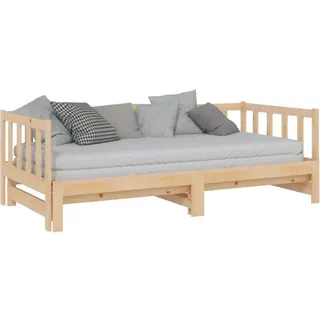 vidaXL Tagesbett Ausziehbar 90x200 cm Massivholz Kiefer - Braun