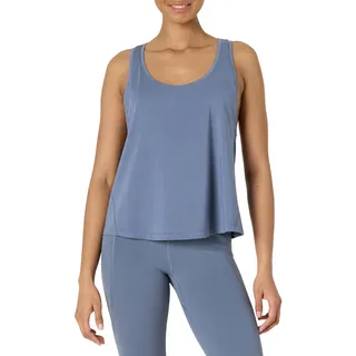 Amazon Essentials Damen Relaxed Fit Tank Top Weit, Active Soft Cotton Leichtes Yoga-Workout-Tanktop mit Racerback, Schiefergrau, S
