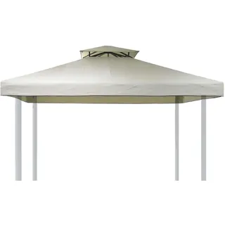 Avilia Ersatzdach für Pavillon, 3 x 3 m, Abdeckung aus Polyester 180 g/m2, beige, UV-Schutz 50+, wasserabweisend mit Luftauslass, ideal für Gärten und Terrassen