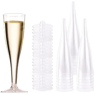 Yitobici Sektgläser,Champagner Gläser,Durchsichtige Champagnergläser 150ml,Wiederverwendbar,Sektkelch Sektflöten,Champagnergläser,Sektglas,für Hochzeiten,Geburtstage & Partys (transparent)