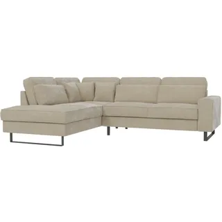 S-Style Möbel Ecksofa Zuri Beige Samt , Textil , Echtholz,Buche, Birke , Füllung: Silikon,Silikon , L-Form, Eckteil,L-Form , 290x231 cm , Blauer Engel, FSC Mix, Oeko-Tex®, Hergestellt in Europa , Wohnzimmer, Sofas & Couches, Wohnlandschaften, Ecksofas