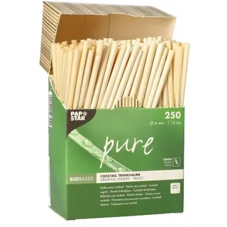 Papstar Trinkhalme Bio-Cocktail-Halme 250 St. Natur/Grün