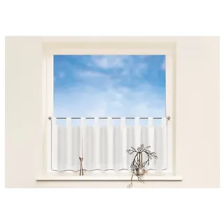 Gerster Scheibengardine »Feodora« Schlaufen 1 Stk. tlg. HxB: 50x145, Längsstreifen, weiß