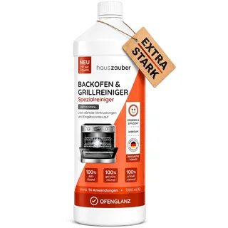 hauszauber - Backofenreiniger [EXTRA STARK] 1000 ml Grillreiniger Gelpaste - Löst starke Verkrustungen, Eingebranntes, Fettlöser - Ohne Aufheizen, Gerüche oder Schrubben
