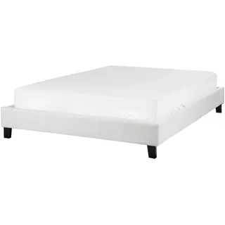 Beliani Polsterbett Hellgrau Stoffbezug mit Lattenrost 140x200 cm