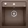 Dalago 5 eckig Einbau aus Silgranit cafe Drehknopfventil 515 x 350 mm