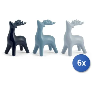 6x Rentier Aus Steingut / Steingut Cm10 H&h