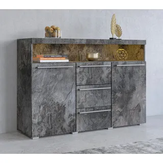 OTTO home Sideboard 132 x 92 x 38,5 cm Schwarz